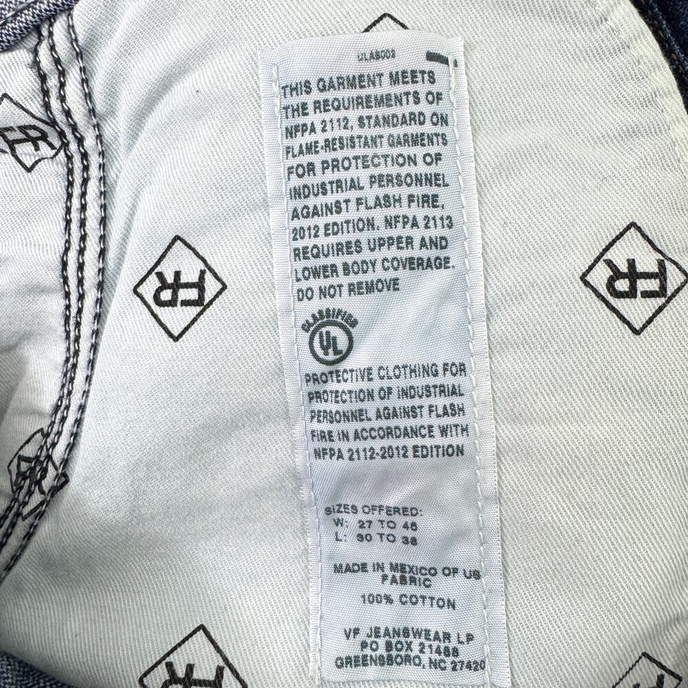 Wrangler Mens 13 Original FR Flame Resistant Jeans Size 34 X 36 100% Cotton - Picture 7 of 10